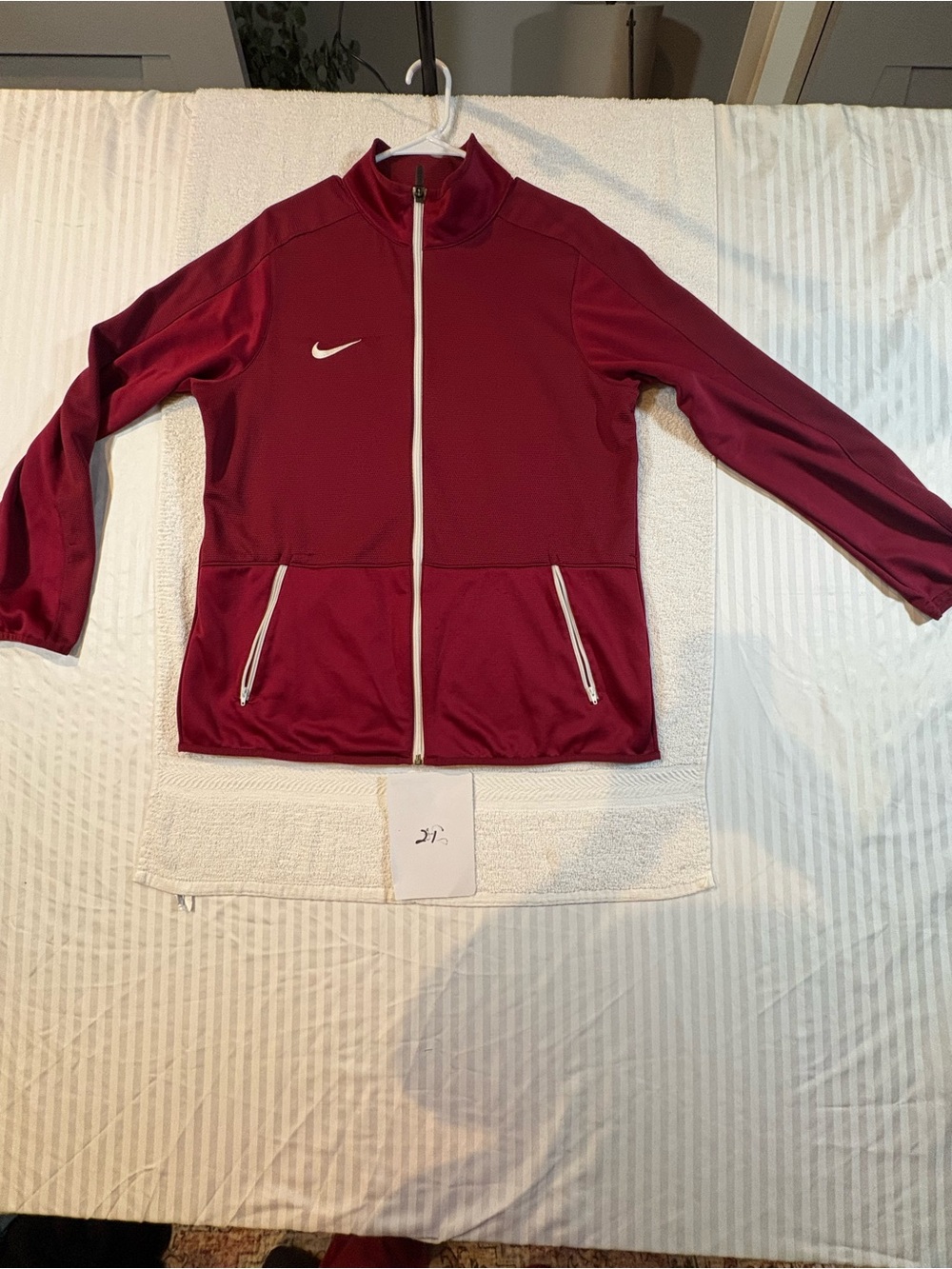 Nike Men’s Maroon Full-Zip Performance track Jacket dri-fit